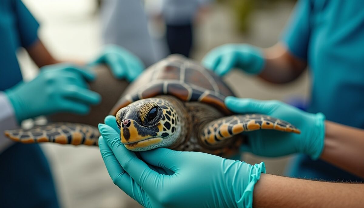 Les soins attentionnés de la clinique vétérinaire de la plage pour préserver les tortues marines locales